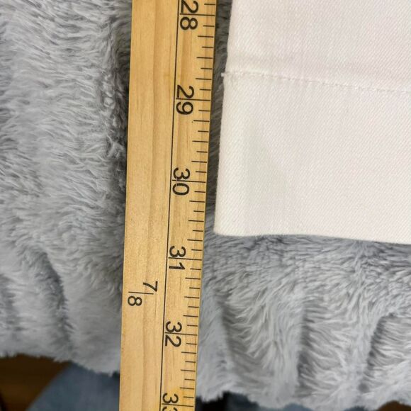 Talbots Jeans Women 12 White Modern Flare Leg Stretch Denim High Rise Retro Boho - Picture 7 of 8